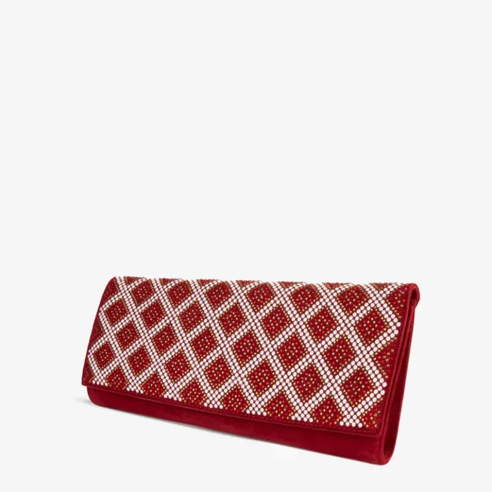 Vinci Leather Women Bags The Nampula Red Glitter Suede Leather Clutch 8211 Women