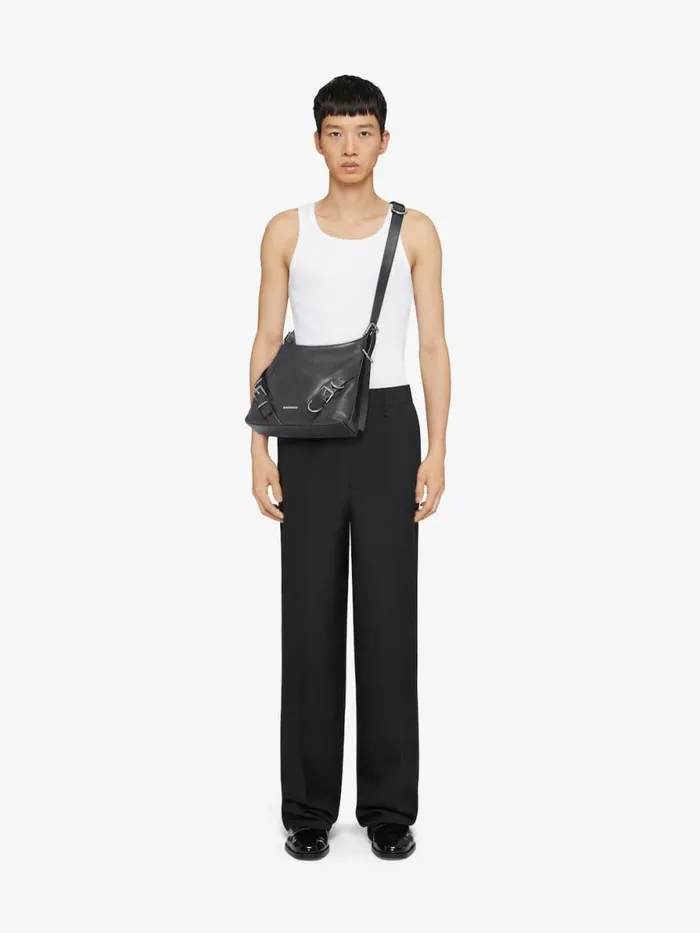 Voyou Crossbody Bag In Grained Leather Dark Grey Men Givenchy Crossbody Bags