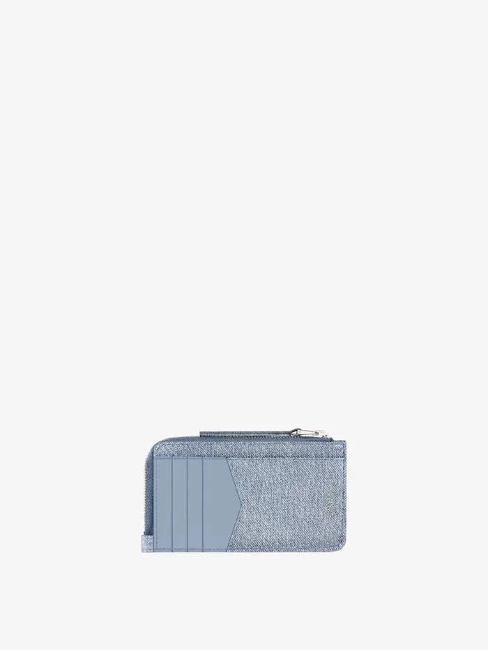 Voyou Zipped Card Holder In Denim Medium Blue Women Givenchy Wallets and Card Holders