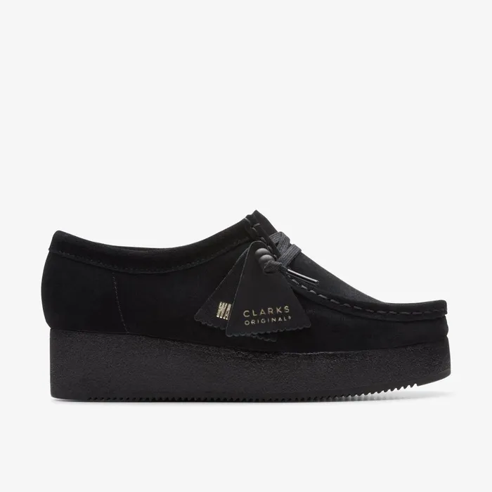 Wallacraft Bee Black Suede Women Clarks Platforms