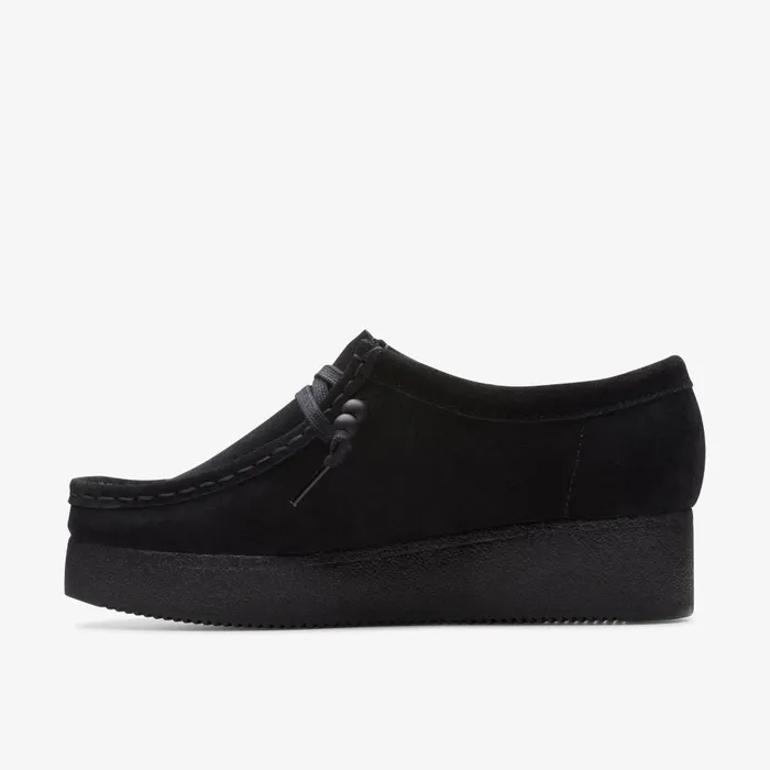 Wallacraft Bee Black Suede Women Clarks Platforms