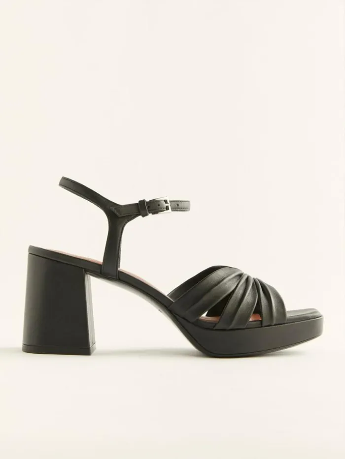 WeddingsShoes The Reformation Maize Platform Sandal Black Leather