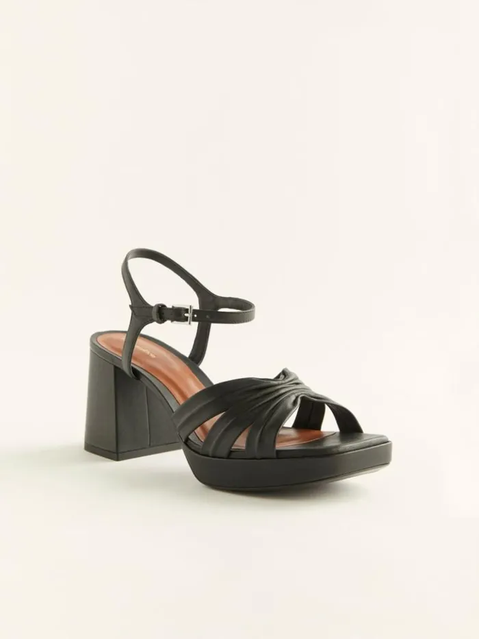 WeddingsShoes The Reformation Maize Platform Sandal Black Leather