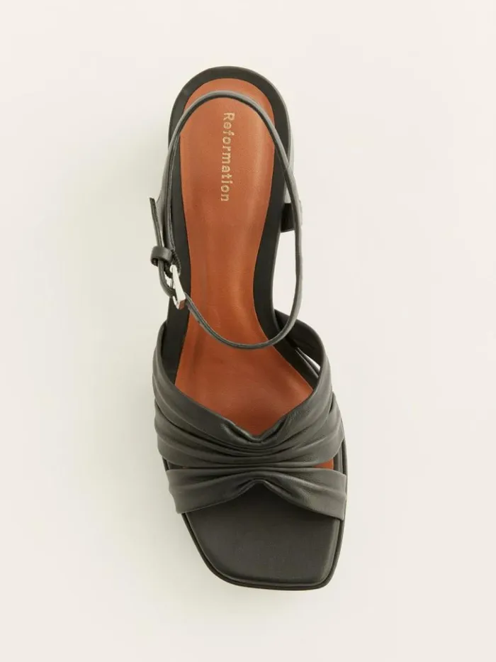 WeddingsShoes The Reformation Maize Platform Sandal Black Leather