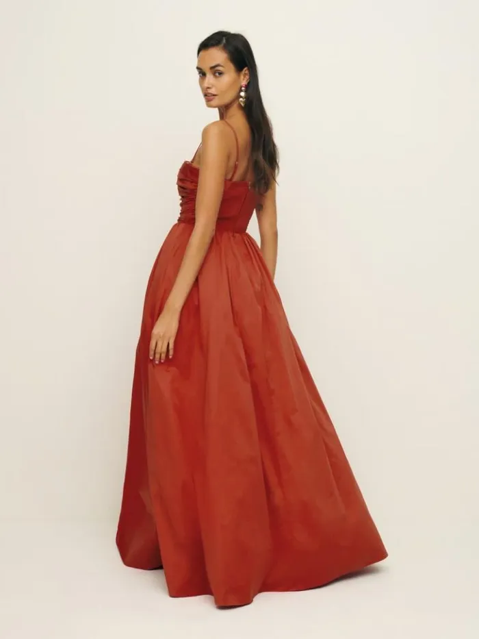 Weddings The Reformation Kastoria Dress Sundried Tomato
