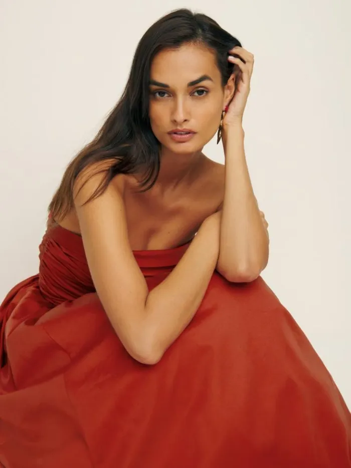 Weddings The Reformation Kastoria Dress Sundried Tomato
