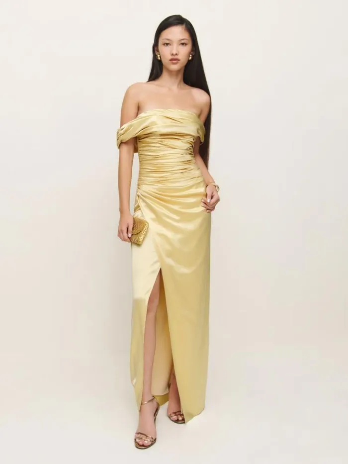Weddings The Reformation Parand Dress Blonde