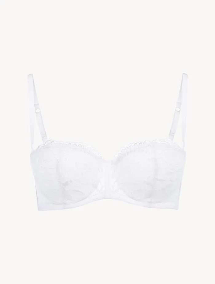 White Lace Bandeau Bra Lingerie La Perla Bandeau