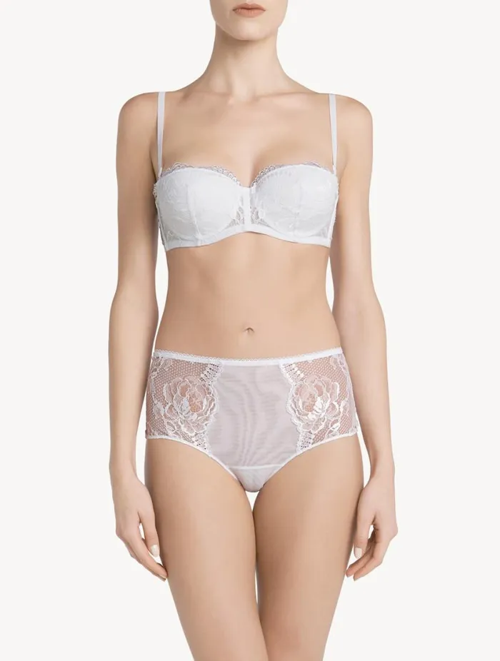 White Lace Bandeau Bra Lingerie La Perla Bandeau
