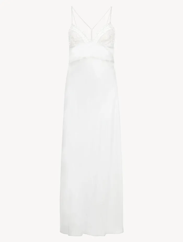 White Long Nightdress Sleepwear La Perla Slips and Dresses