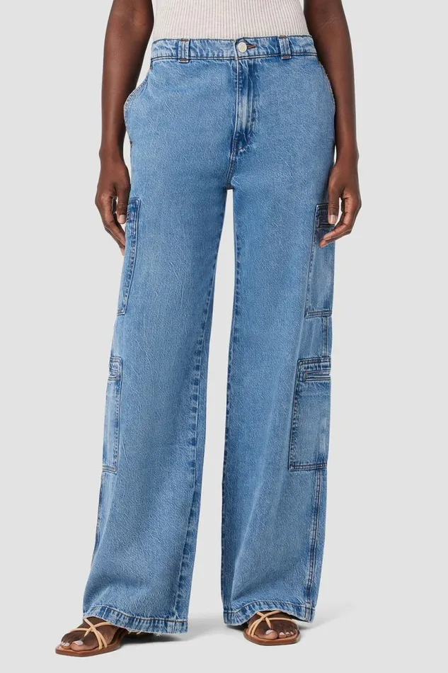 Wide Leg Women Hudson Jeans HighRise Welt Pocket Wide Leg Cargo Sandlot