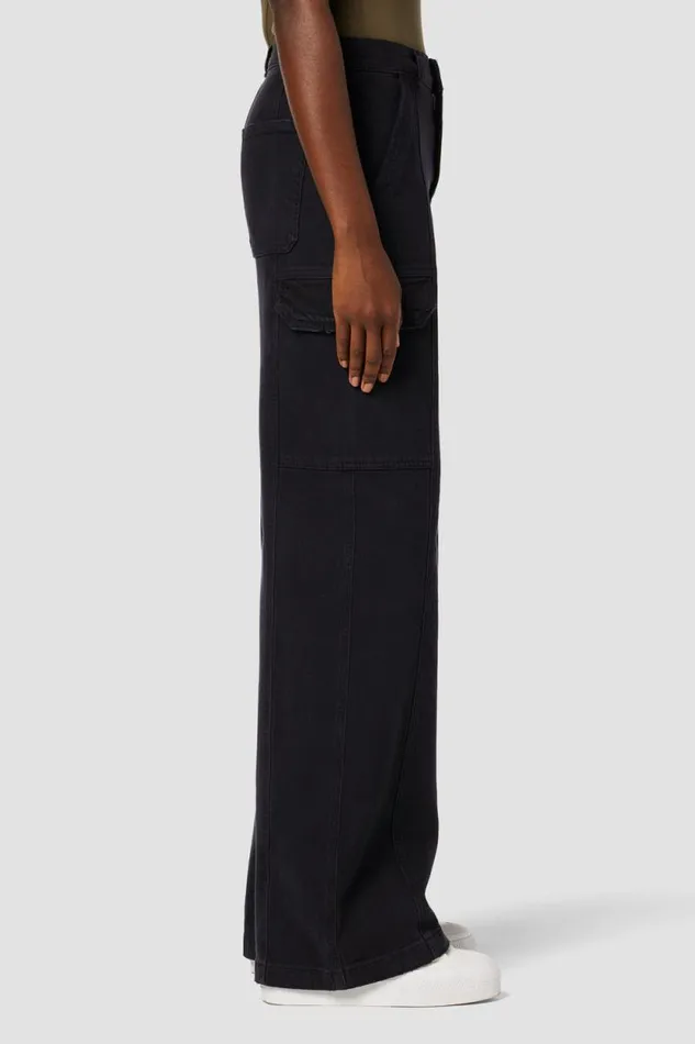 Wide Leg Women Hudson Jeans HighRise Wide Leg Cargo Black