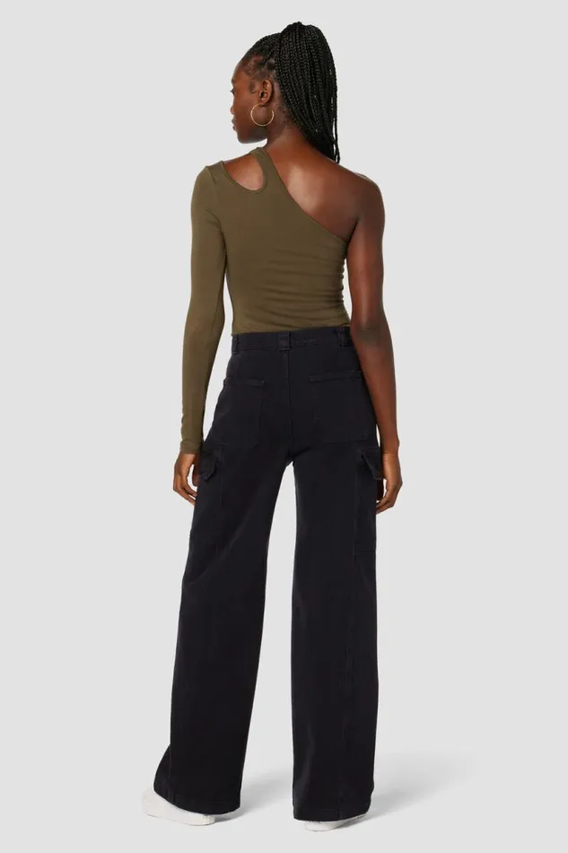 Wide Leg Women Hudson Jeans HighRise Wide Leg Cargo Black