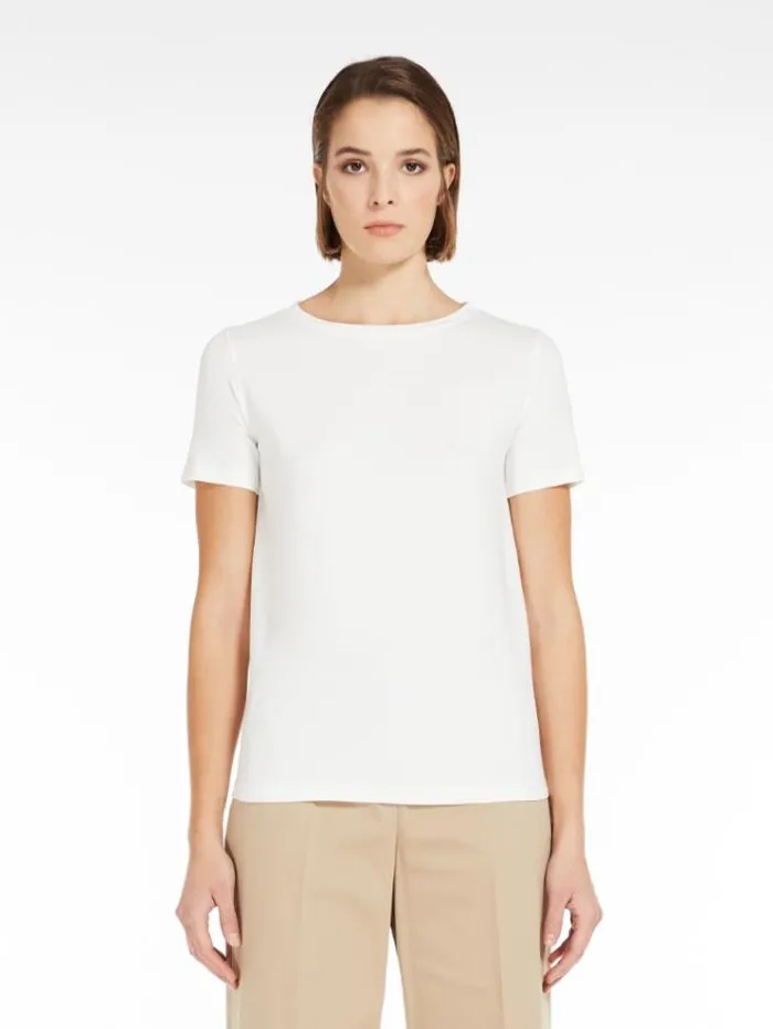 Woman Basic Jersey Tshirt White Maxmara Tshirts