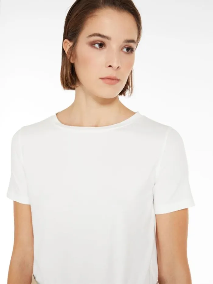 Woman Basic Jersey Tshirt White Maxmara Tshirts Woman Basic Jersey Tshirt White Maxmara Tshirts