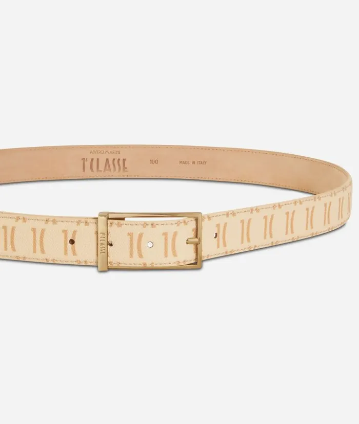 Woman Belts Alviero Martini Monogram Belt Cream