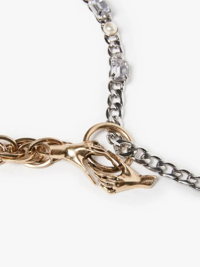 Woman Bow Tie Necklace In Resin And Glass Gold Maxmara Jewelry