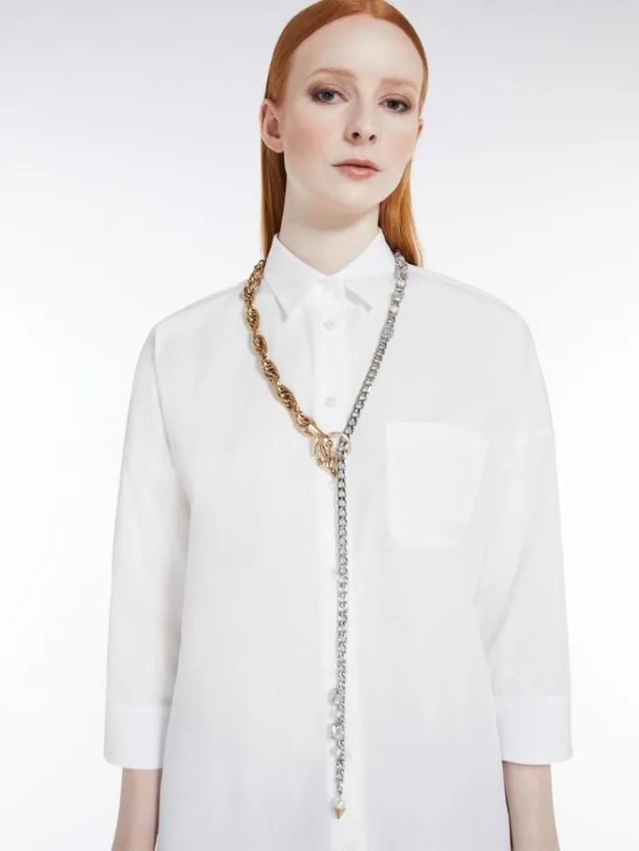 Woman Bow Tie Necklace In Resin And Glass Gold Maxmara Jewelry Woman Bow Tie Necklace In Resin And Glass Gold Maxmara Jewelry