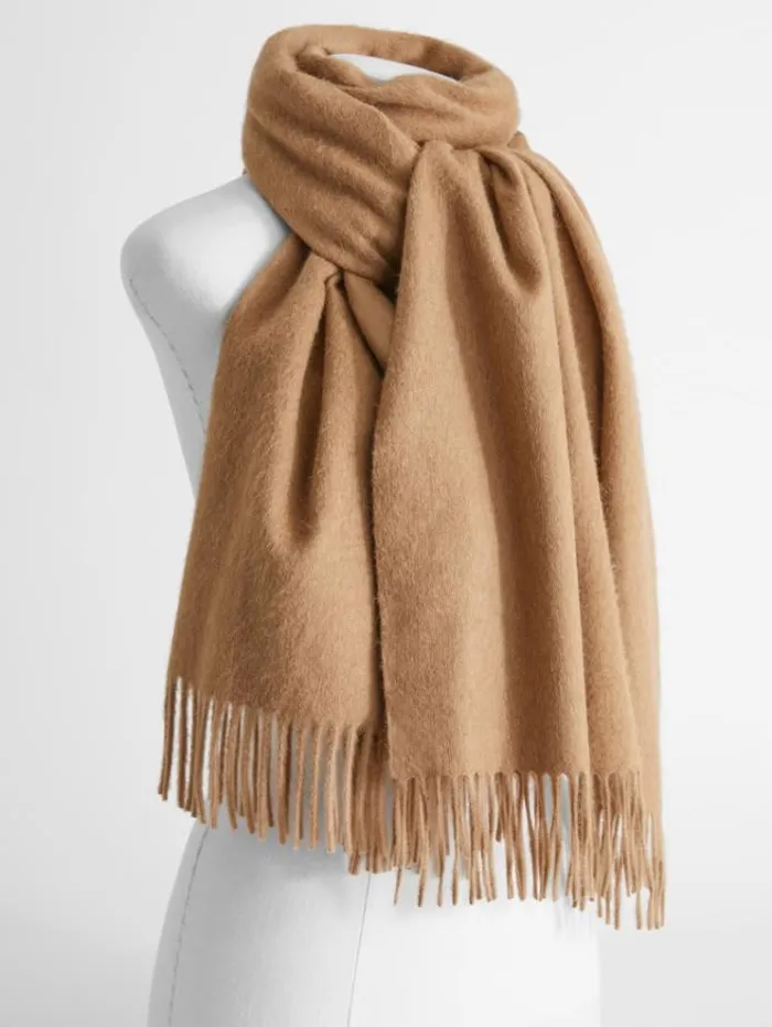 Woman Camelhair Stole Camel Maxmara Scarves And Foulards