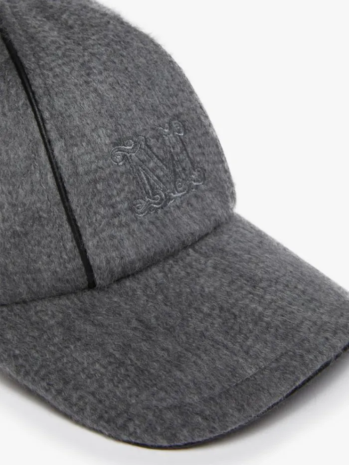 Woman Cashmere Baseball Cap Medium Grey Maxmara Hats
