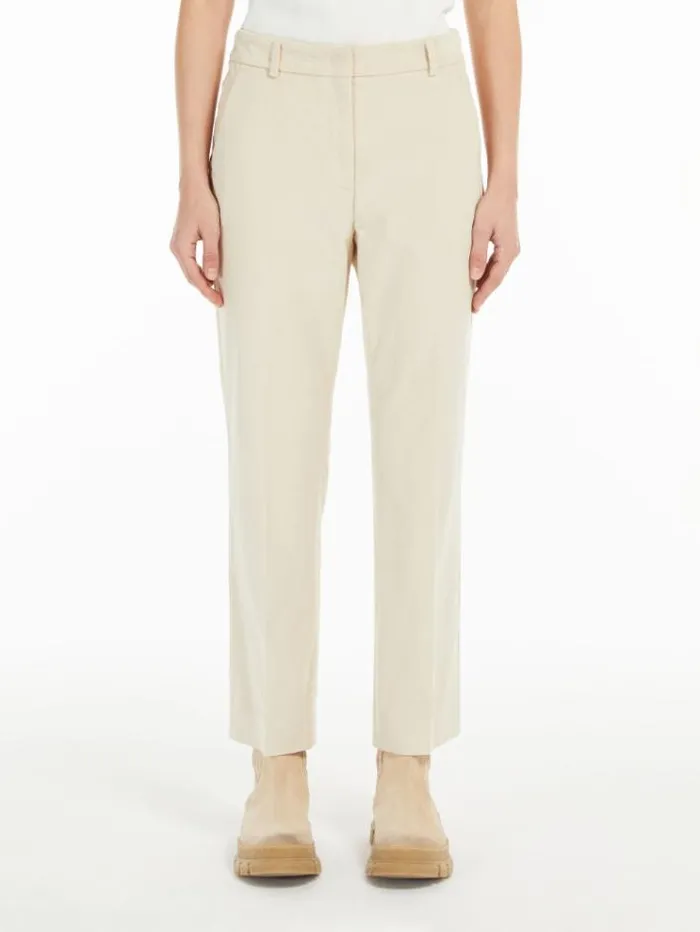 Woman Corduroy Trousers Ivory Maxmara Trousers