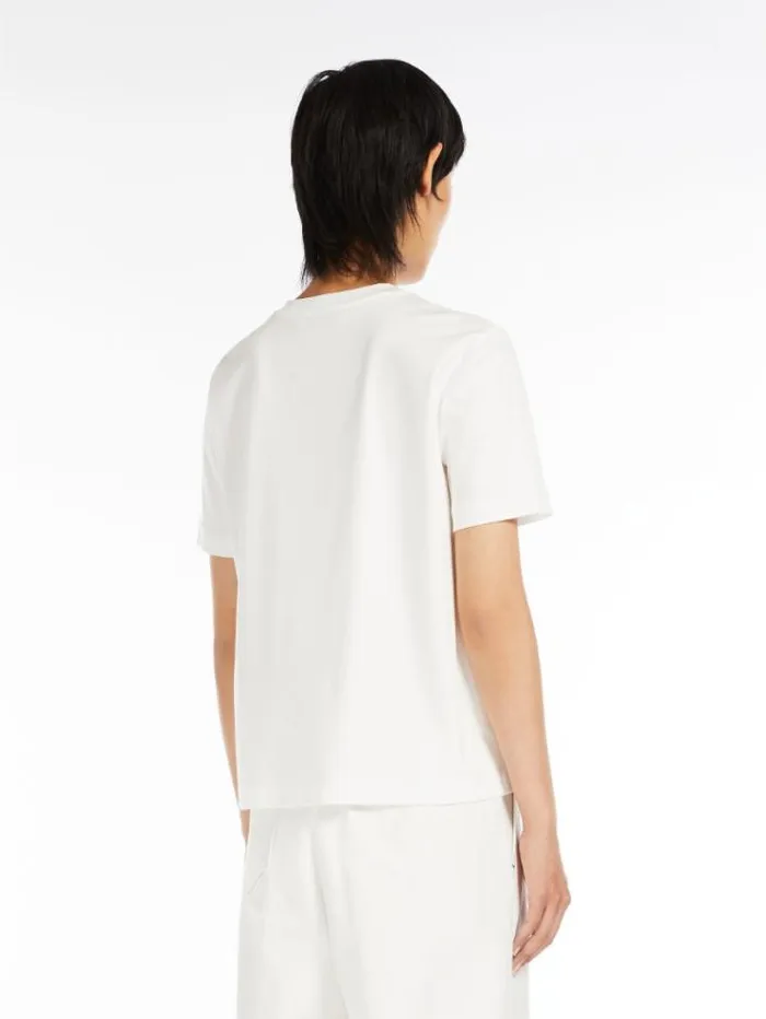 Woman Cotton And Modal Tshirt White Maxmara Tshirts Woman Cotton And Modal Tshirt White Maxmara Tshirts