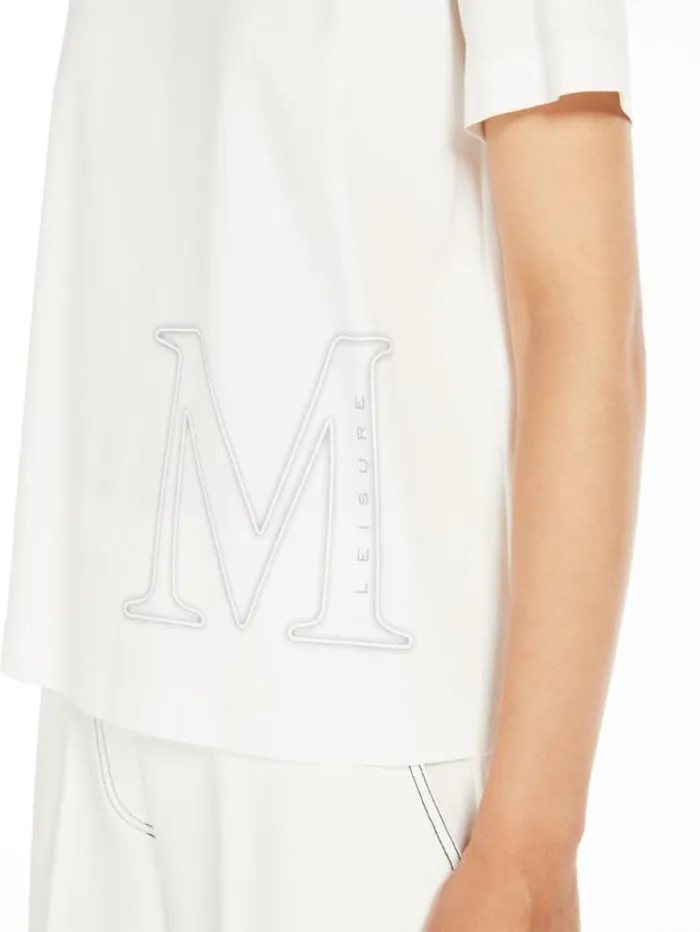 Woman Cotton And Modal Tshirt White Maxmara Tshirts Woman Cotton And Modal Tshirt White Maxmara Tshirts