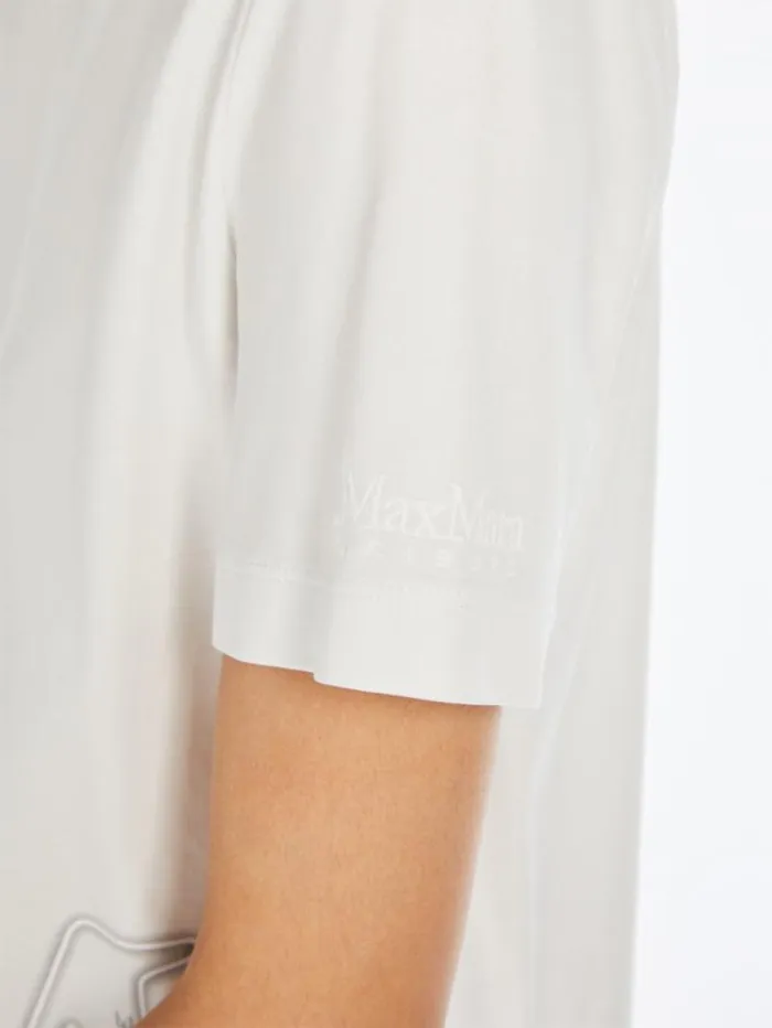 Woman Cotton And Modal Tshirt White Maxmara Tshirts Woman Cotton And Modal Tshirt White Maxmara Tshirts