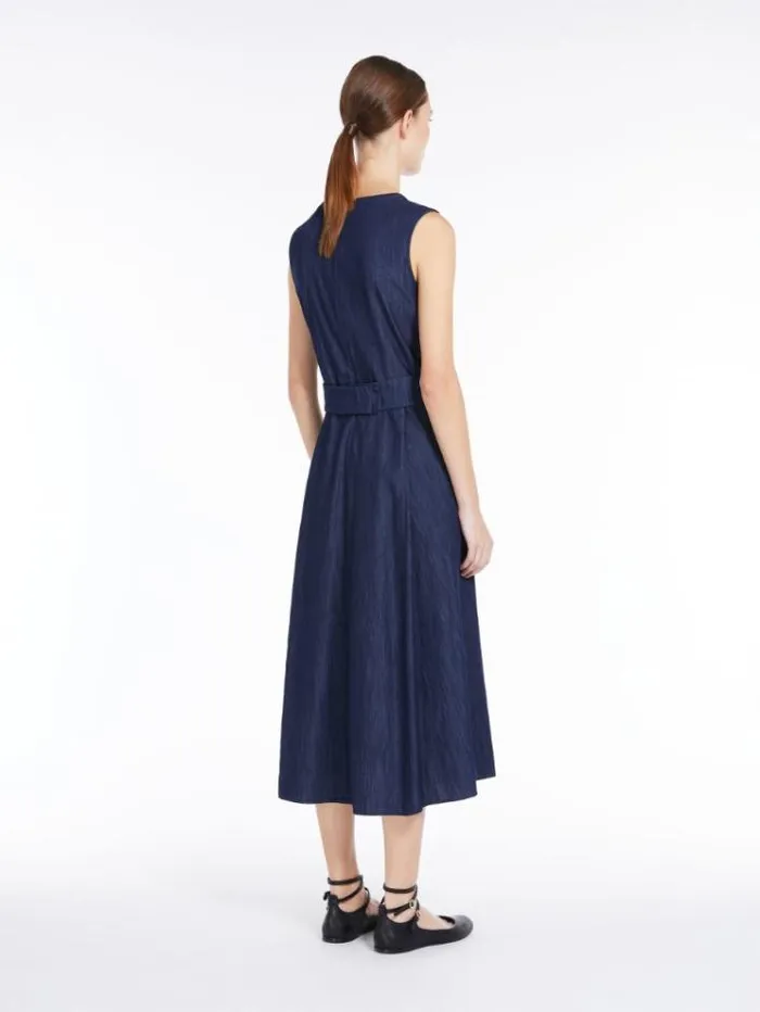 Woman Cotton Denim Dress Navy Maxmara Dresses
