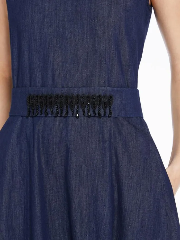 Woman Cotton Denim Dress Navy Maxmara Dresses