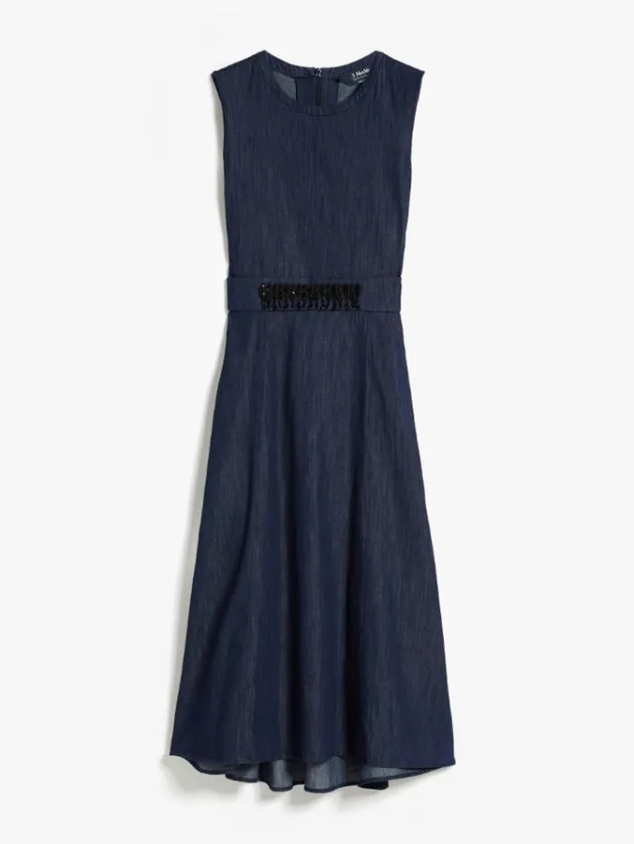 Woman Cotton Denim Dress Navy Maxmara Dresses