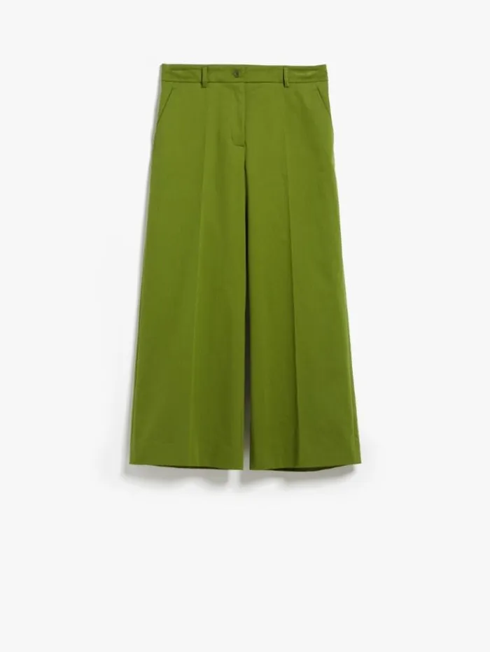 Woman Cropped Satin Trousers Green Maxmara Trousers