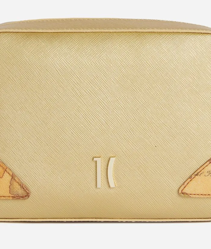 Woman Crossbody Bags Alviero Martini Flying City Small Reporter Crossbody Bag Bright Gold