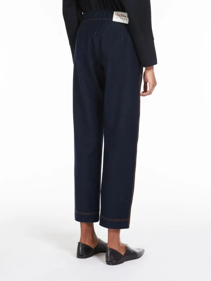 Woman Denim Jersey Joggers Navy Maxmara Trousers