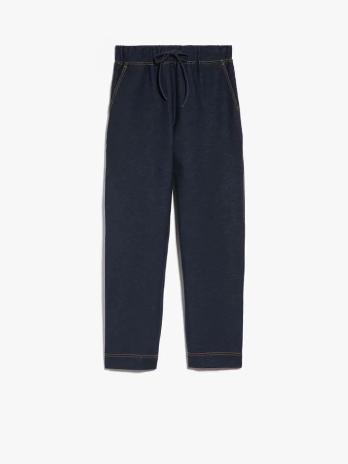 Woman Denim Jersey Joggers Navy Maxmara Trousers
