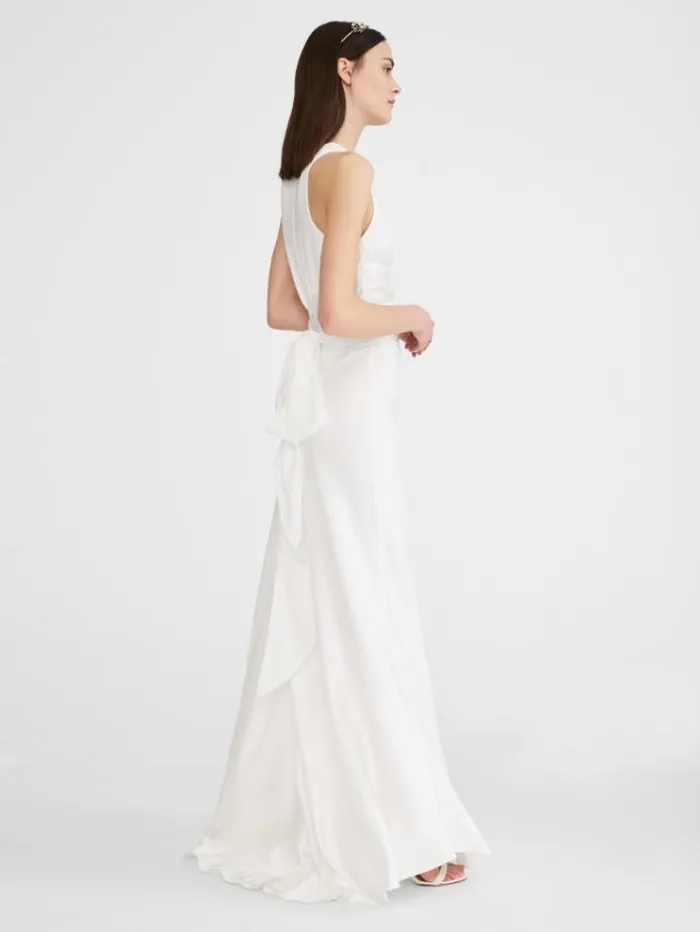 Woman Envers Satin Crepe Dress White Maxmara Bridal Clothing