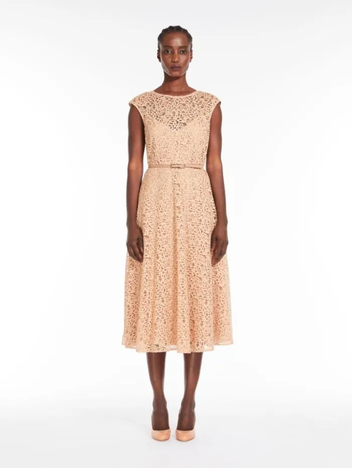 Woman Feminine Lace Dress Powder Maxmara Dresses
