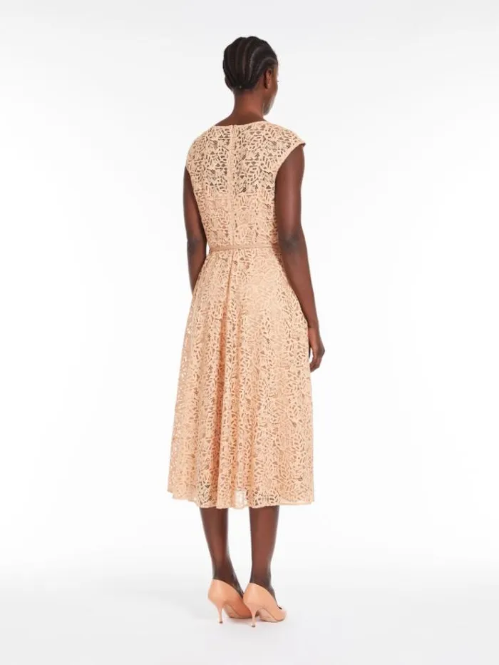 Woman Feminine Lace Dress Powder Maxmara Dresses