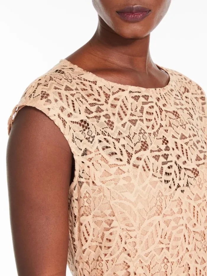Woman Feminine Lace Dress Powder Maxmara Dresses
