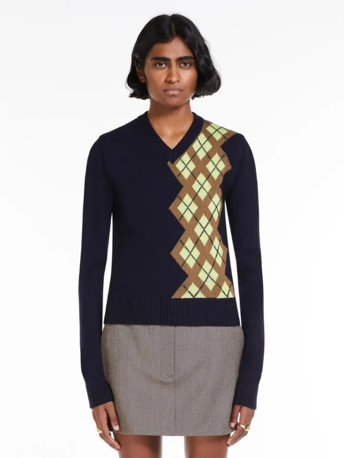 Woman Fitted Jumper With Detachable Sleeves Ultramarine Maxmara Knitwear And Sweatshirts Woman Fitted Jumper With Detachable Sleeves Ultramarine Maxmara Knitwear And Sweatshirts