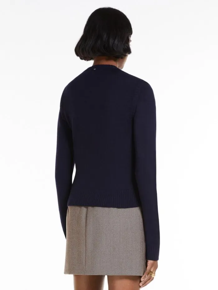 Woman Fitted Jumper With Detachable Sleeves Ultramarine Maxmara Knitwear And Sweatshirts Woman Fitted Jumper With Detachable Sleeves Ultramarine Maxmara Knitwear And Sweatshirts