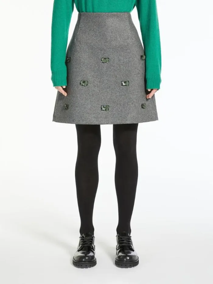 Woman Flannel Jersey Skirt Dark Grey Maxmara Skirts
