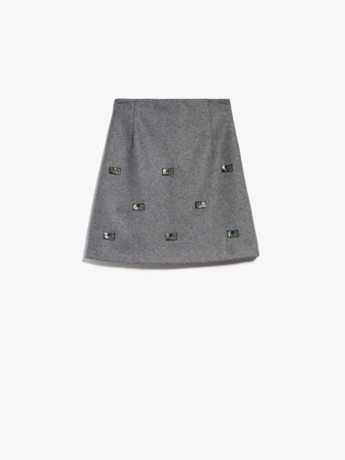 Woman Flannel Jersey Skirt Dark Grey Maxmara Skirts Woman Flannel Jersey Skirt Dark Grey Maxmara Skirts