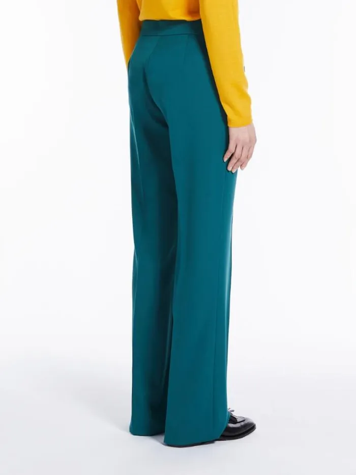 Woman Flared Trousers In Wool Turquoise Maxmara Trousers Woman Flared Trousers In Wool Turquoise Maxmara Trousers