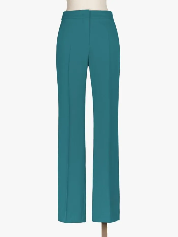 Woman Flared Trousers In Wool Turquoise Maxmara Trousers Woman Flared Trousers In Wool Turquoise Maxmara Trousers