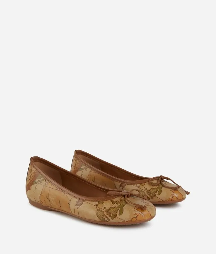 Woman Flat Shoes Alviero Martini Geo Classic Print Fabric Ballet Flats