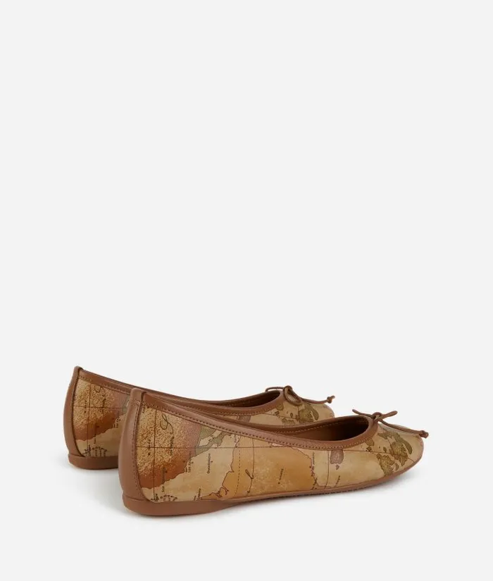 Woman Flat Shoes Alviero Martini Geo Classic Print Fabric Ballet Flats