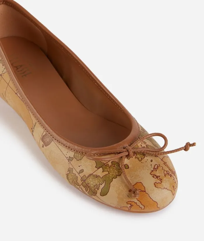 Woman Flat Shoes Alviero Martini Geo Classic Print Fabric Ballet Flats