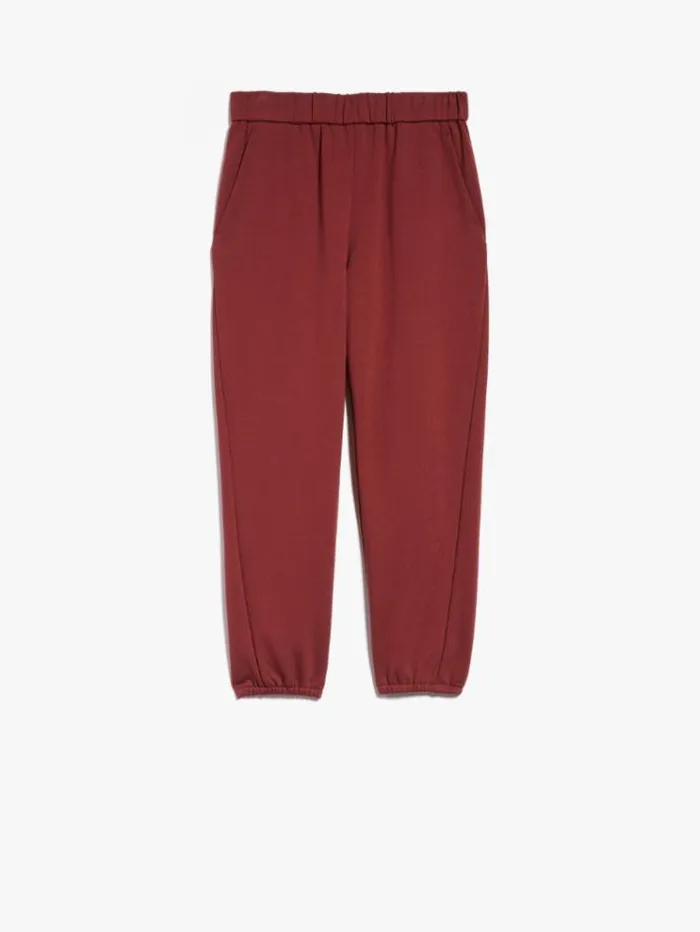 Woman Fleece Trousers Brick Red Maxmara Trousers Woman Fleece Trousers Brick Red Maxmara Trousers
