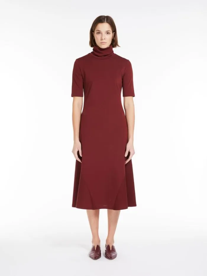 Woman Flowing Jersey Dress Brick Red Maxmara Dresses
